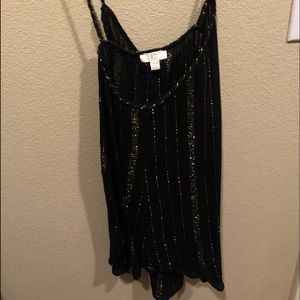 Black & Gold crisscross tank top